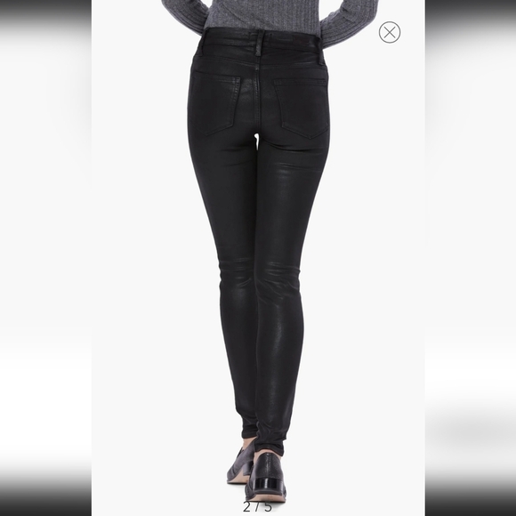 2. PAIGE HOXTON COATED HIGH WAIST ULTRA SKINNY JEANS SIZE 26 - Picture 3 of 13